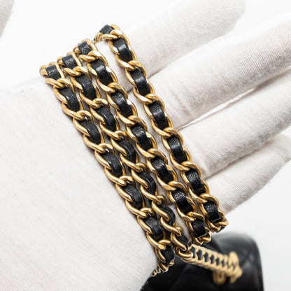 Chanel 22B Top Handle Mini Flap Clutch Lambskin black  (Microchip)
