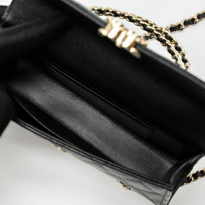 Chanel 23P Top Handle Mini Flap Bag Caviar Black L (Mcrochip)