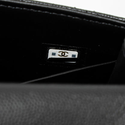 Chanel 23P Top Handle Mini Flap Bag Caviar Black L (Mcrochip)