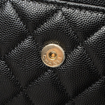 Chanel 23P Top Handle Mini Flap Bag Caviar Black L (Mcrochip)