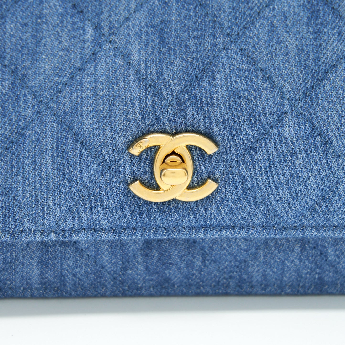 Chanel Pearl Crush Wallet On Chain Denim Blue