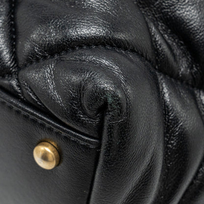 Chanel New York Bowling Bag Quilted Lambskin Black