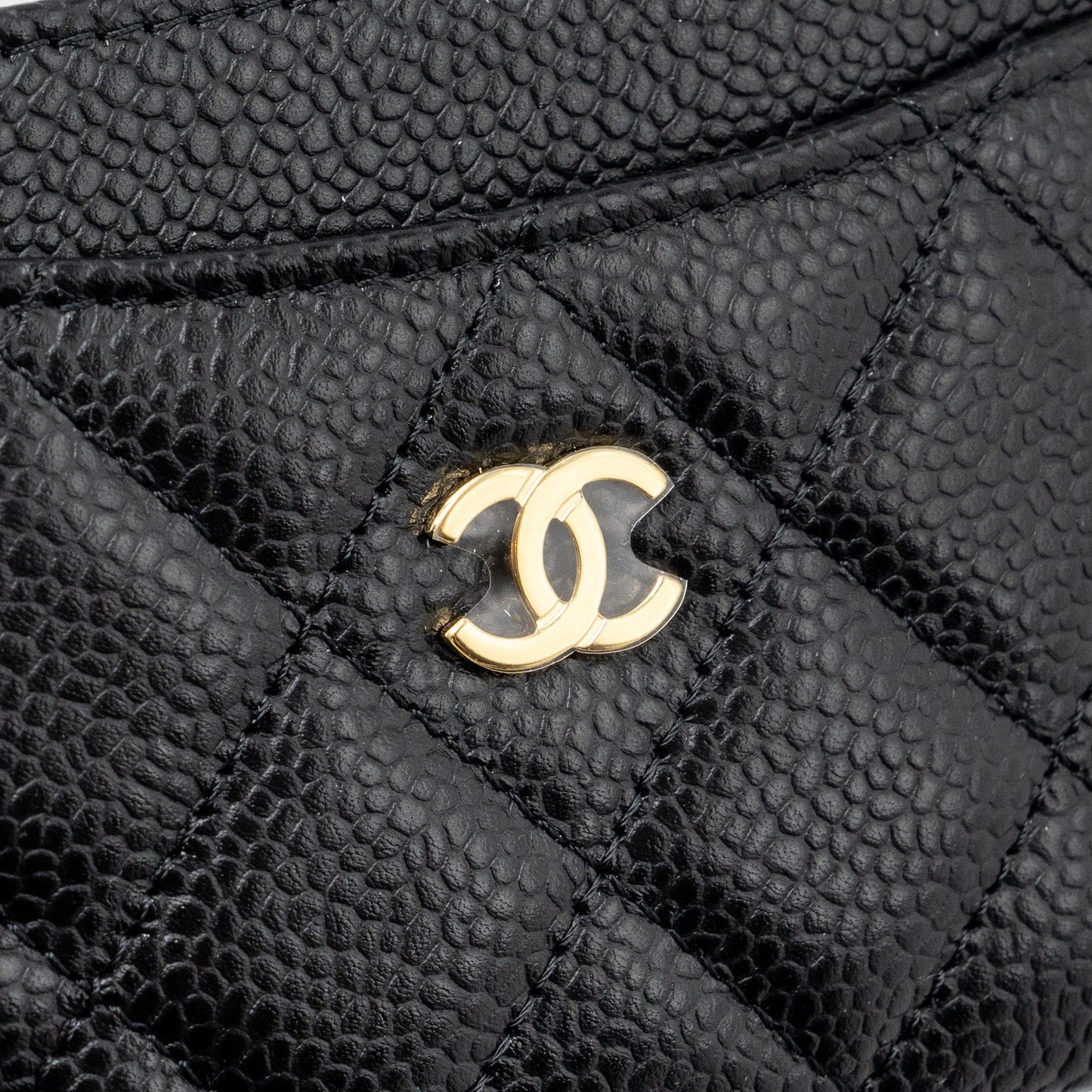 Chanel Classic Card Holder Caviar Black  (microchip)
