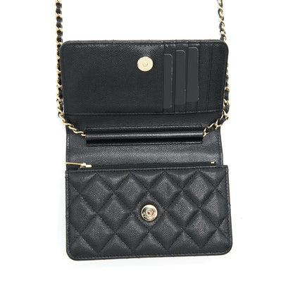 Chanel Mini Wallet On Chain Caviar Black L