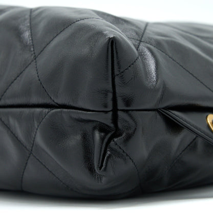Chanel 22 Backpack Shiny Calfskin Black Brushed  (Microchip)