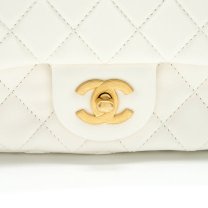 Chanel Pearl Crush Mini Rectangular Flap Bag Lambskin White