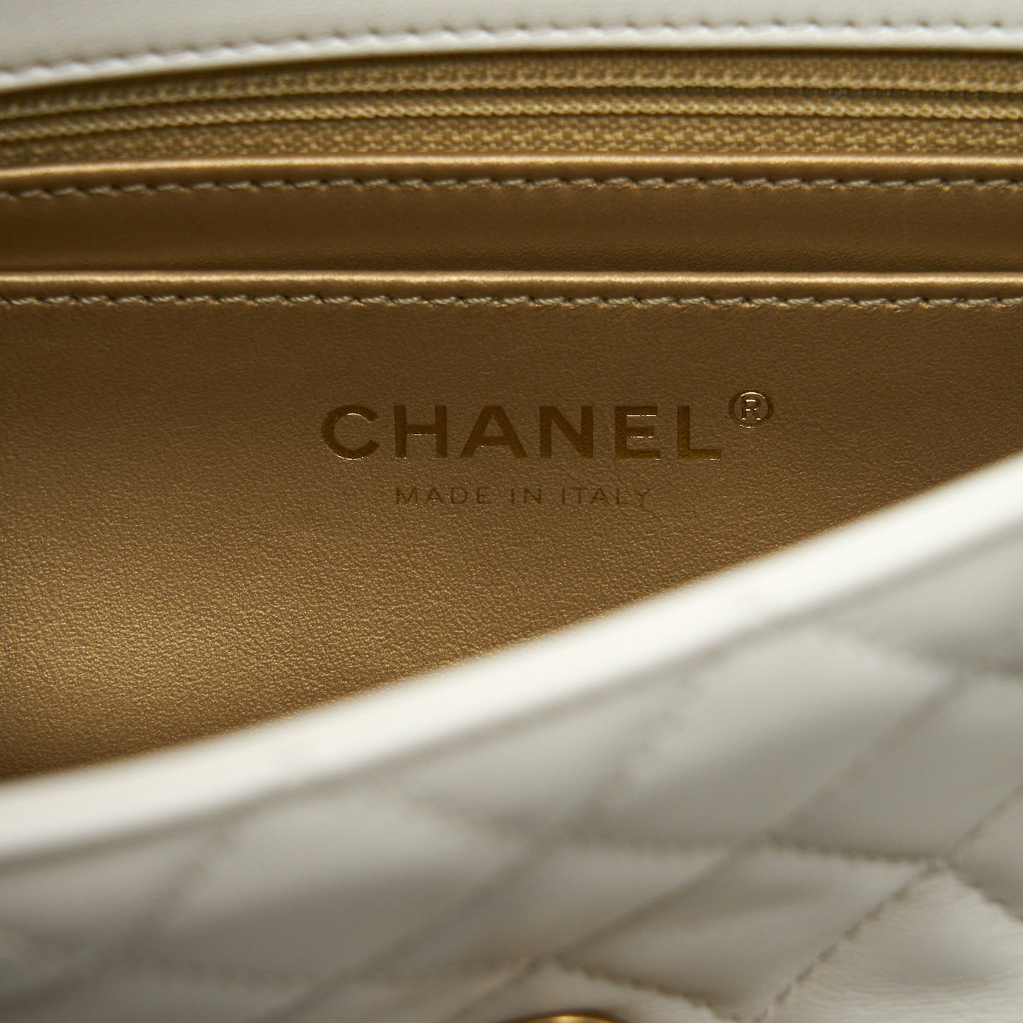 Chanel Pearl Crush Mini Rectangular Flap Bag Lambskin White