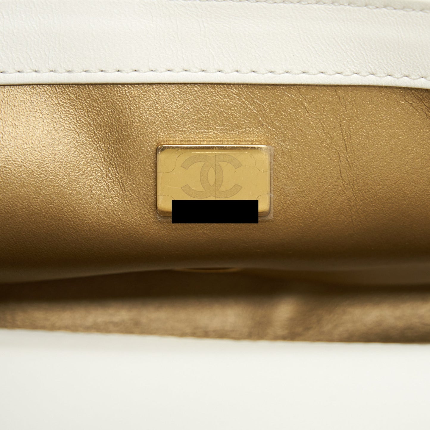 Chanel Pearl Crush Mini Rectangular Flap Bag Lambskin White