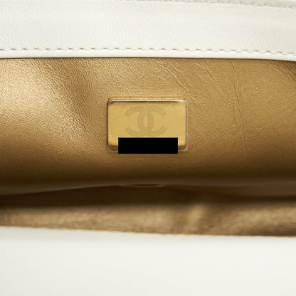 Chanel Pearl Crush Mini Rectangular Flap Bag Lambskin White