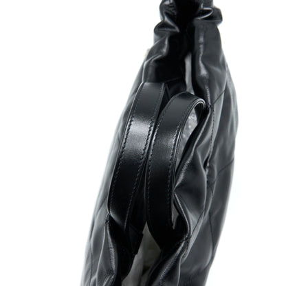 Chanel 22 Backpack Shiny Calfskin Black Brushed  (Microchip)