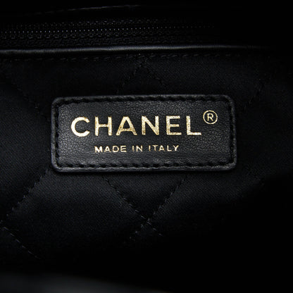 Chanel 22 Backpack Shiny Calfskin Black Brushed  (Microchip)