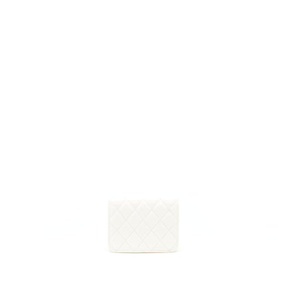 Chanel 21b Pearl crush mini flap bag with chain/belt bag white
