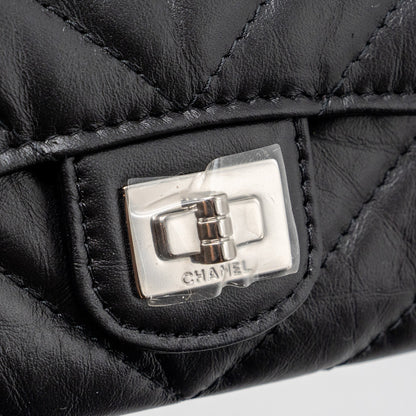 Chanel 2.55 Reissue Flap Card Holder Aged Calfskin Black  (microchip)