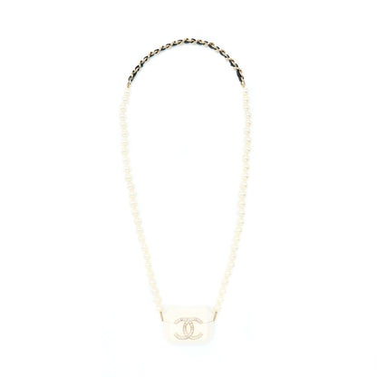Chanel AirPods Case With Pearl Chain White L