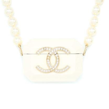 Chanel AirPods Case With Pearl Chain White L