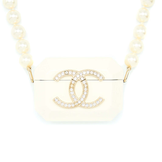 Chanel AirPods Case With Pearl Chain White L