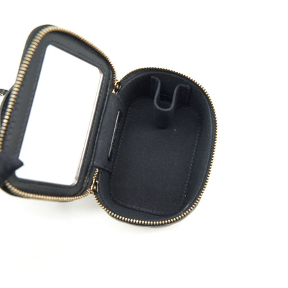 Chanel 22P Top Handle Mini Vanity With Chain With Mirror Inside Lambskin Black L