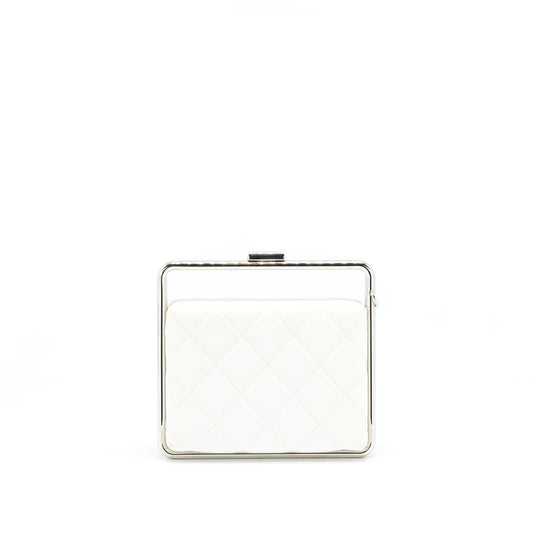 Chanel Quilted Clutch Lambskin White