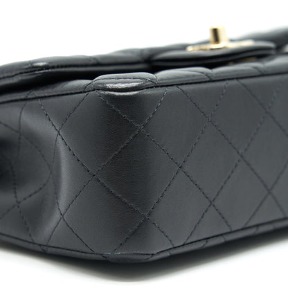 Chanel Mini Rectangular Flap Bag Black L LAMBSKIN
