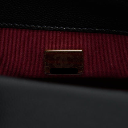 Chanel 22A Small Flap Bag Caviar Black Brushed  (Microchip)