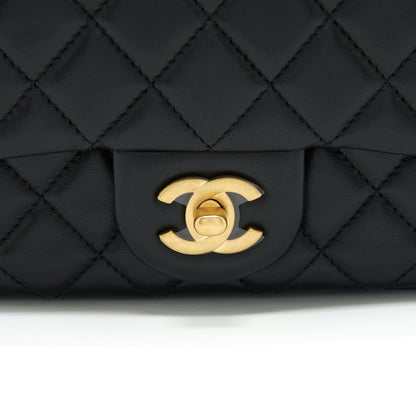 Chanel Pearl Crush Mini Square Lambskin Black Brushed