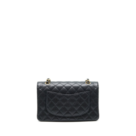 Chanel 22c caviar small classic double flap bag black