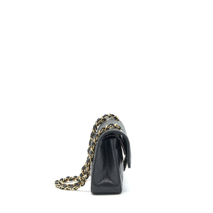 Chanel 22c caviar small classic double flap bag black