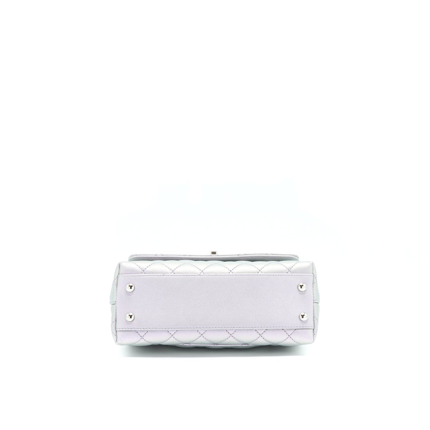 Chanel 21K Small Coco Handle 24cm Caviar Iridescent Lilac Rainbow Hardware