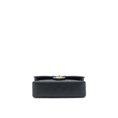 Chanel 22c caviar small classic double flap bag black