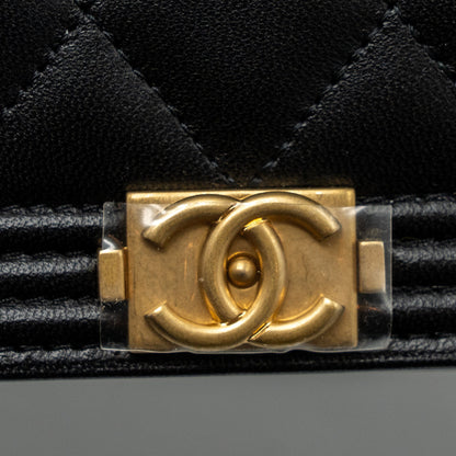 Chanel Boy Wallet On Chain Lambskin Black (Microchip)