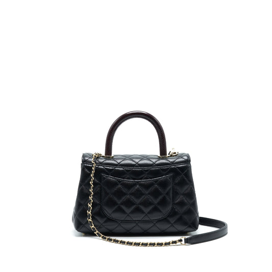 Chanel Small Coco Handle 24cm Caviar Black L Embossed Handle