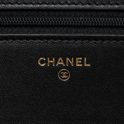 Chanel Boy Wallet On Chain Lambskin Black (Microchip)
