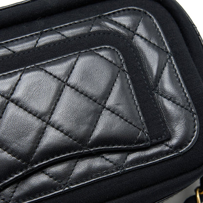 Chanel Camera Bag Leather/ Canvas Black