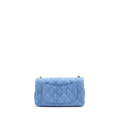 Chanel Pearl Crush Mini Rectangular Flap Bag Denim Blue