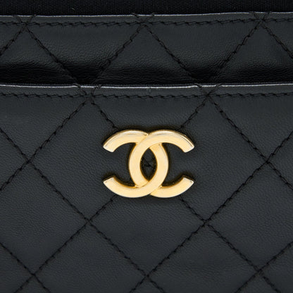 Chanel Camera Bag Leather/ Canvas Black