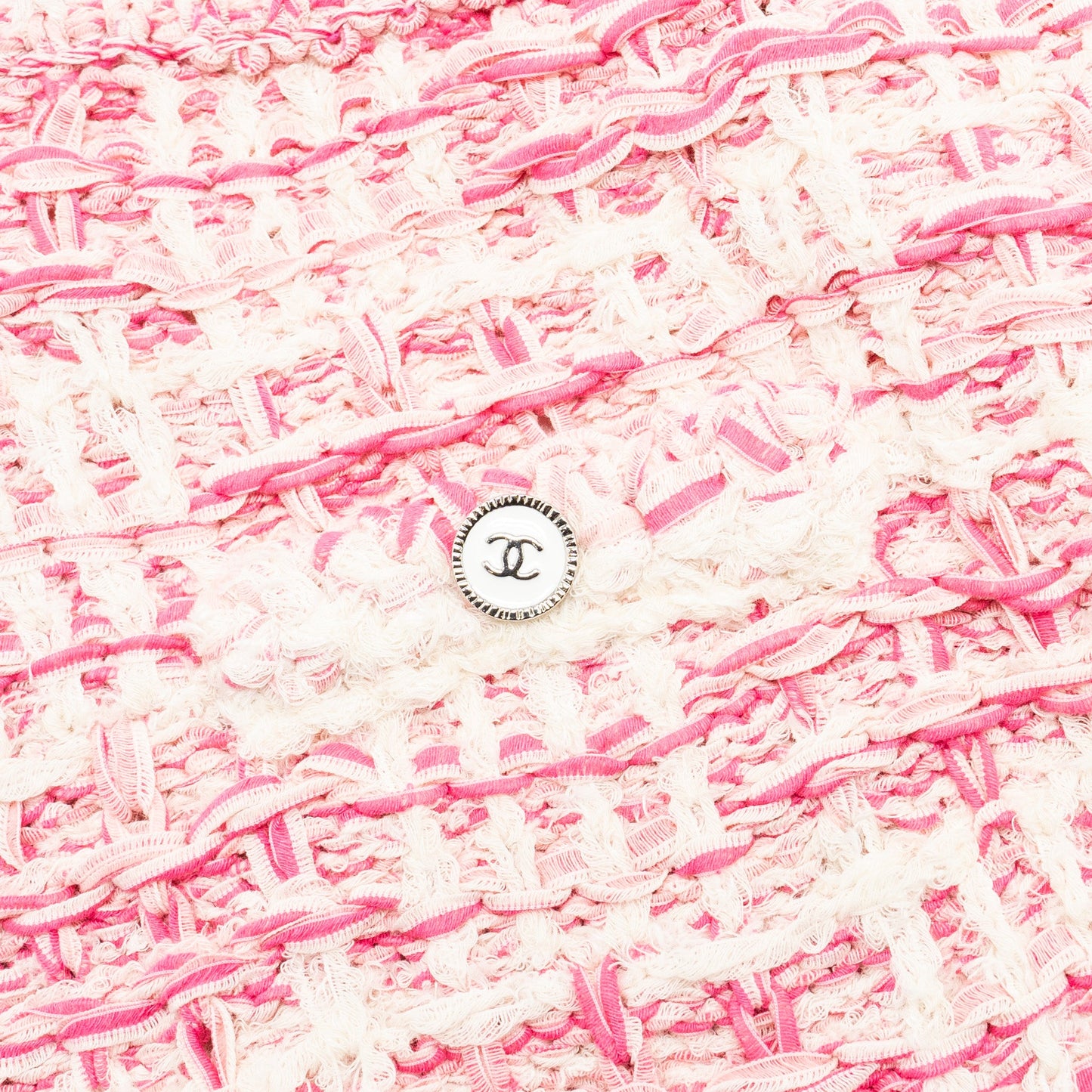 Chanel 24P size 34 sweater and skirts suit cotton pink/ Ecru
