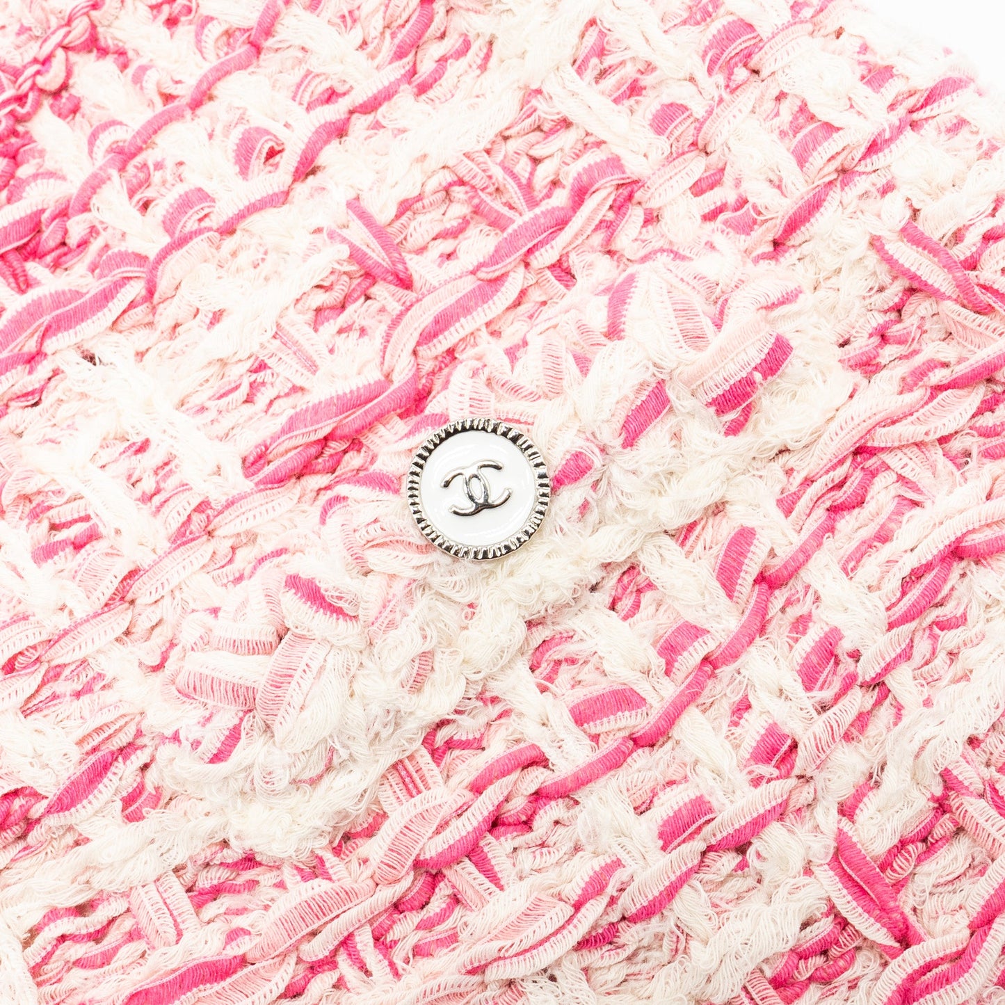 Chanel 24P size 34 sweater and skirts suit cotton pink/ Ecru