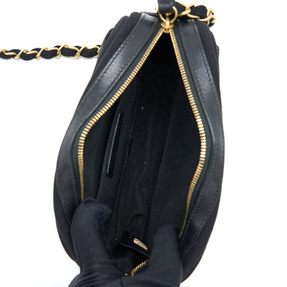 Chanel Camera Bag Leather/ Canvas Black