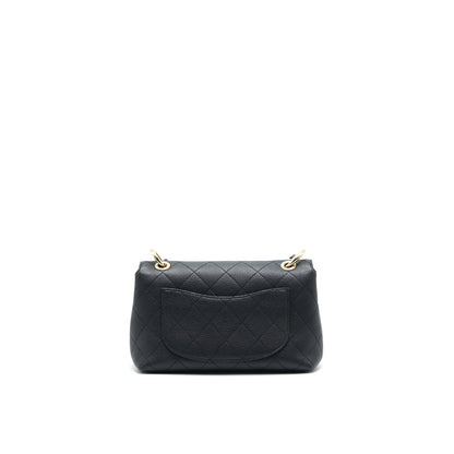 Chanel Caviar quilted flap Bag with handle and Chain Black L