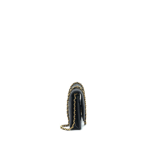 Chanel pearl crush wallet on chain Lambskin black