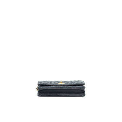 Chanel pearl crush wallet on chain Lambskin black