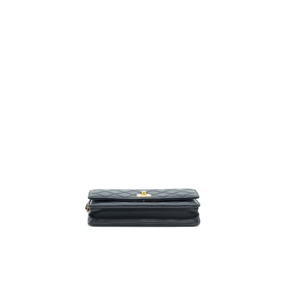 Chanel Pearl Crush Wallet On Chain Black  (Micrichip)