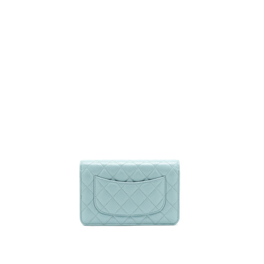 Chanel Wallet On Chain Caviar Pearly Light Blue