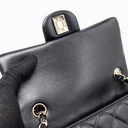 Chanel Mini Rectangular Flap Bag Lambskin Black L