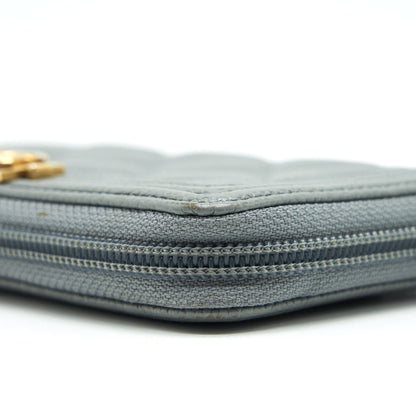 Chanel Caviar small Zip Wallet Grey