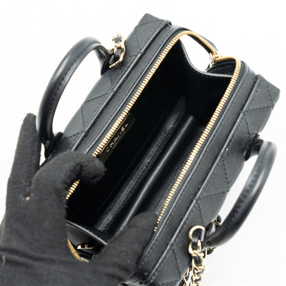 Chanel 22b Top Handle Small Vanity Case Calfskin Black (Microchip)