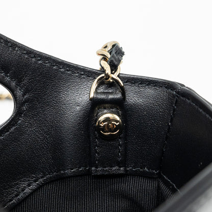 Chanel 24C mini 31 clutch with chain shiny calfskin black L (microchip)