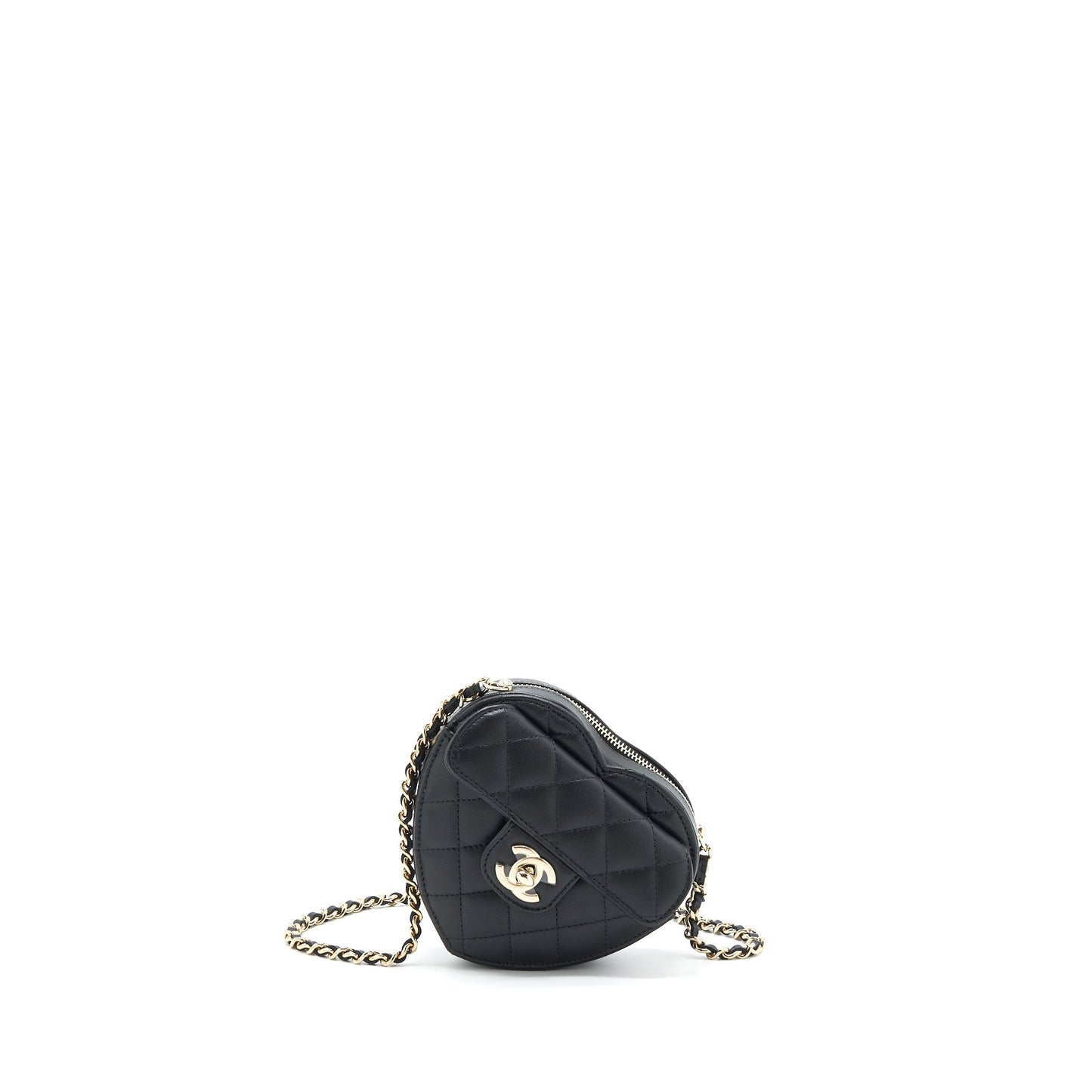 Chanel 22S Small Heart Bag Lambskin Black L