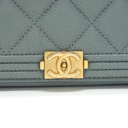 Chanel Caviar small Zip Wallet Grey