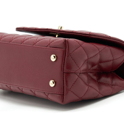 Chanel 21A Small Coco Handle Caviar NC635 Burgundy L